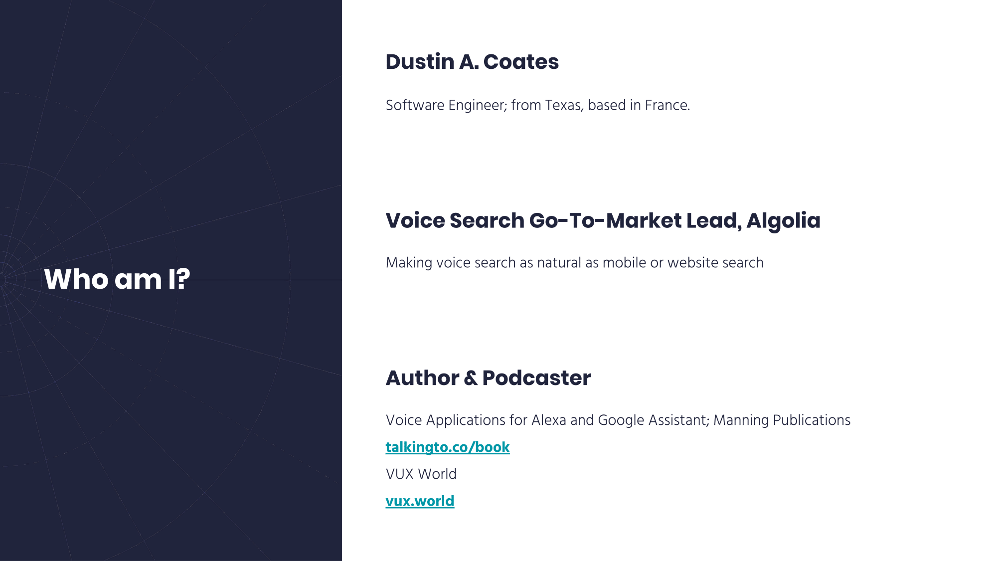 Dustin Coates, Voice Search at Algolia